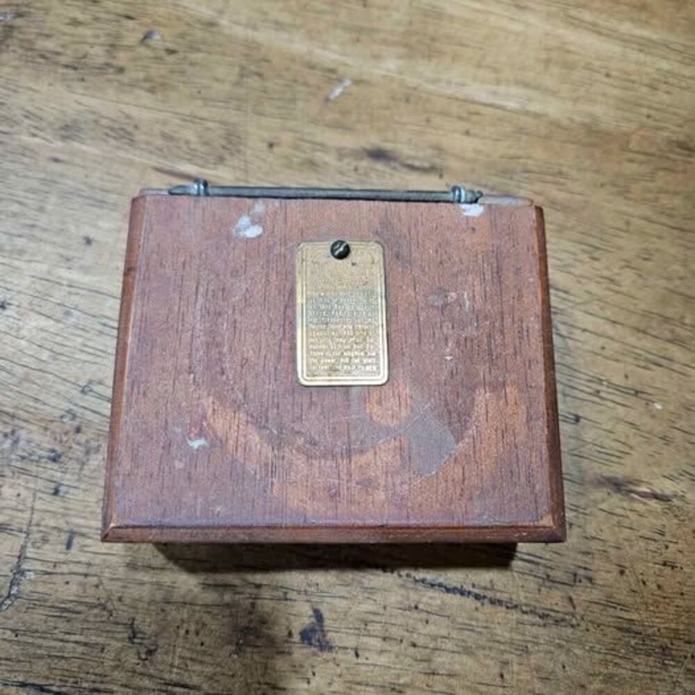 Vintage Wooden Religious Keepsake Box